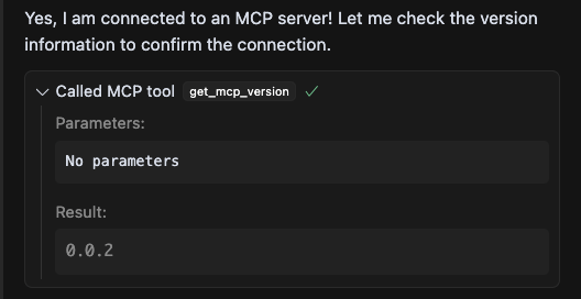 Prompt the agent with what aptos mcp version are you using? to verify the connection.